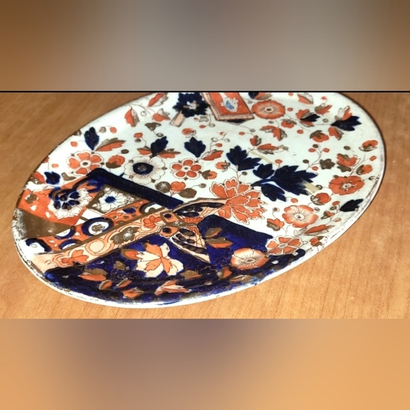 Antique estate plate - RIDGWAY STAFFORDSHIRE DERBY oval footed dish - Picture 3 of 5